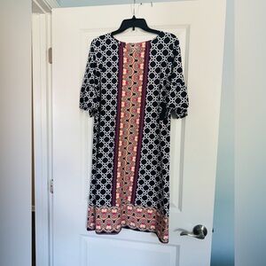 Kim Rogers Black and Pink Sundress with Bishop Sleeves NWT